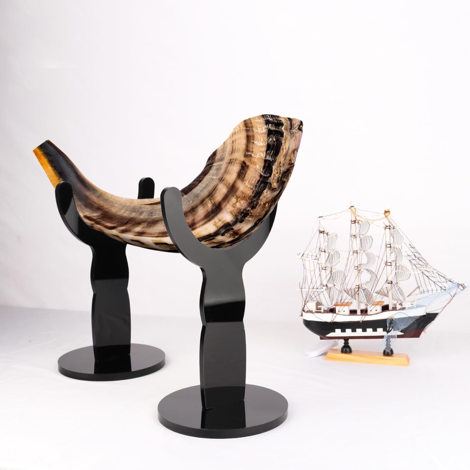 Shofar Ruchomy stojak Shofar Akrylowy stojak Shofar Israel Shofar stojak Yemeni Shofar (czarny 1 opakowanie)