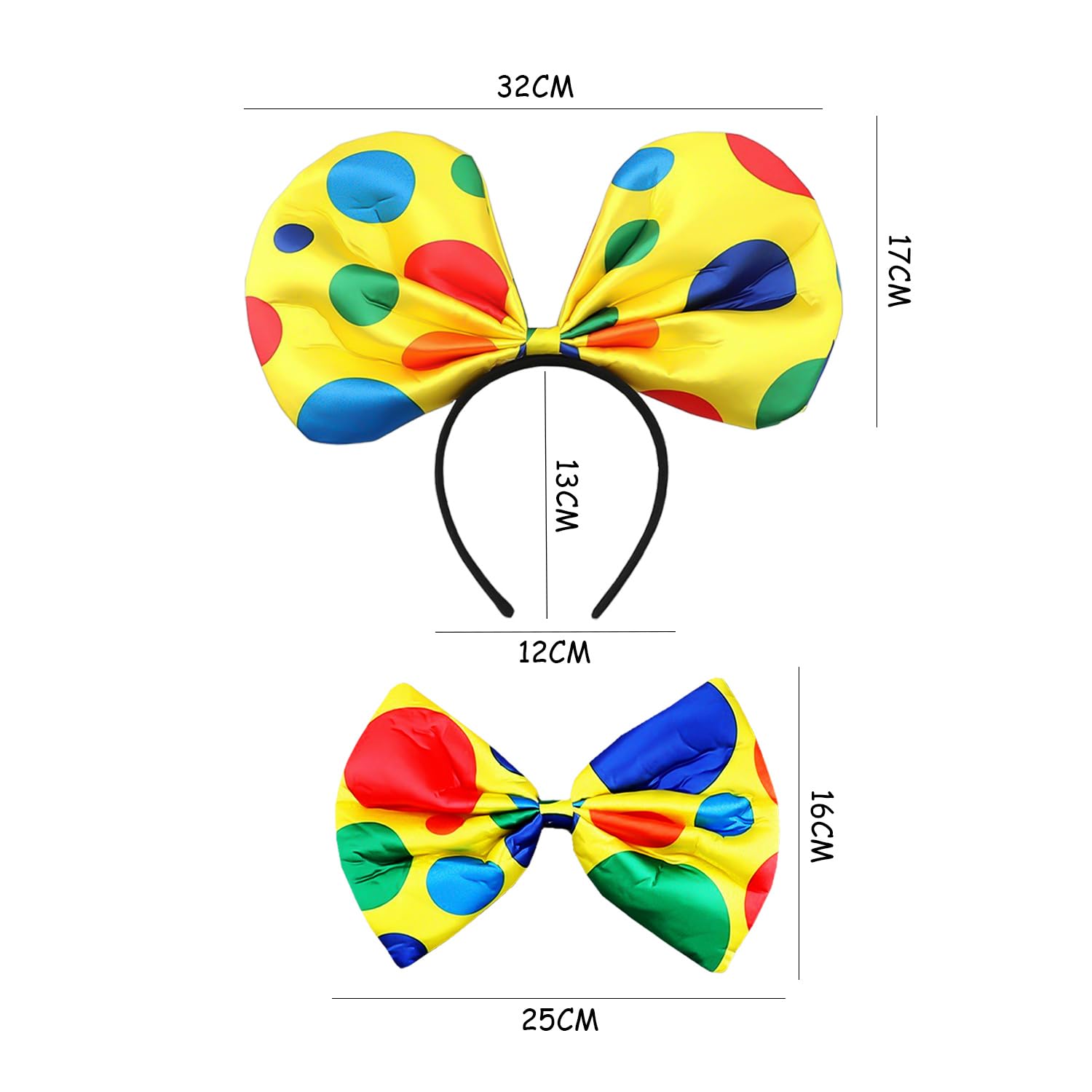 WUFGWBD 1 Clown Headband And 1 Clown Bow Tie, Cosplay Accessories, Party Dress Up Props, Performance Costume Accessories - Image 2