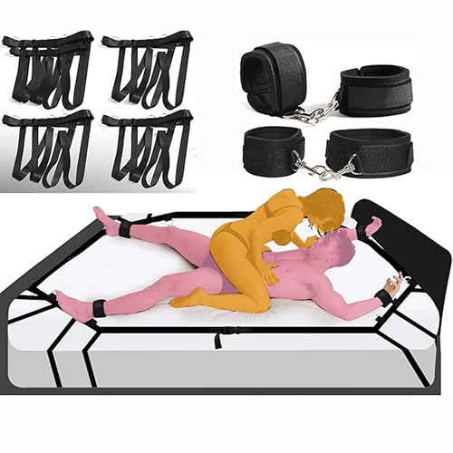 Sex Bondage Restraints Bed Restraints Sex Tie Downs Under Mattress for King Bed Bondaged Straps Bed Restraint for Queen Bed BDSM Restraints Kit Toys Sex Accessories for Adults Couples Hoodies
