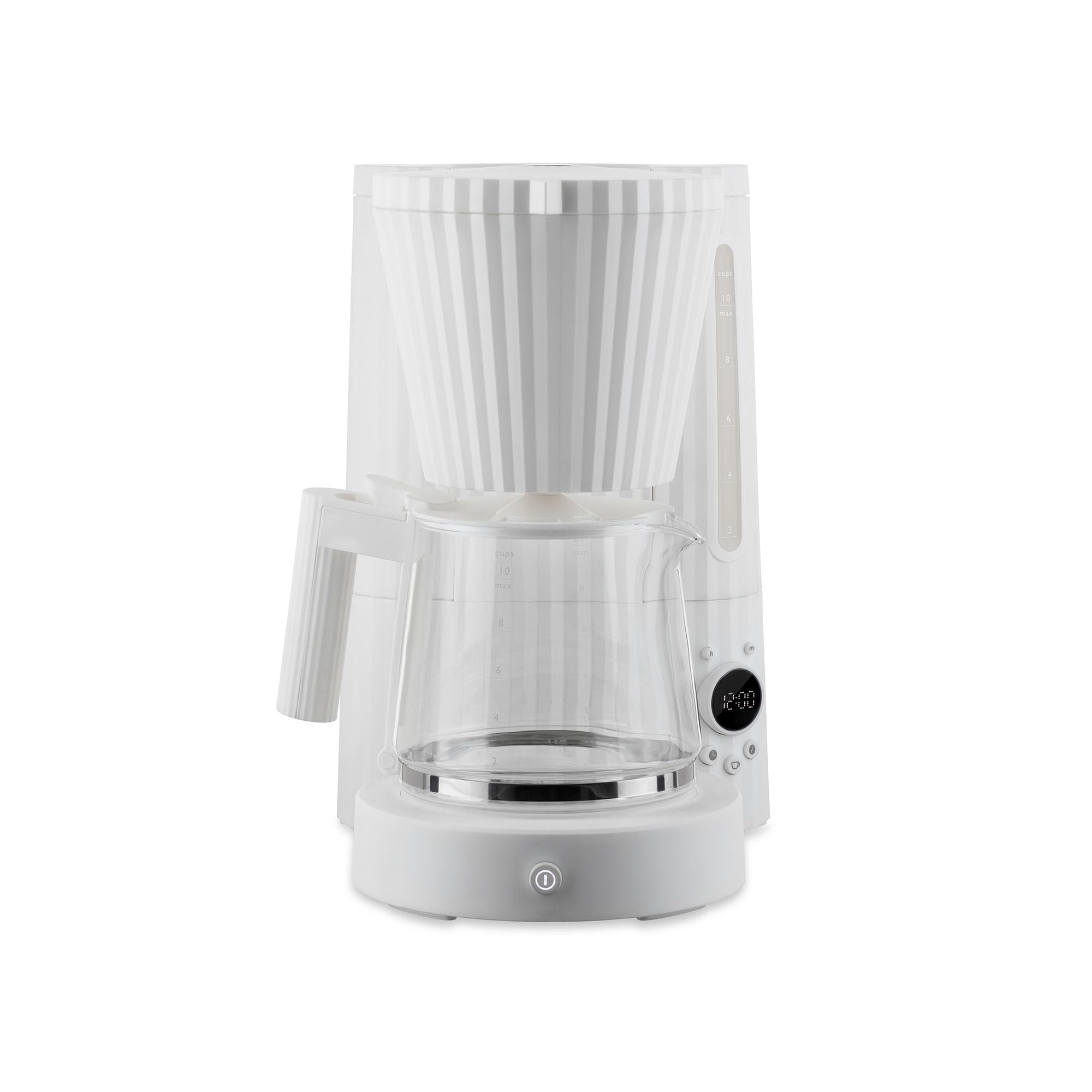 Alessi Plissé MDL14 W ekspres do kawy o wzorze, funkcja automatycznego uruchamiania, z żywicy termoplastycznej, wtyczka europejska 1100 W, 150 cl, biały