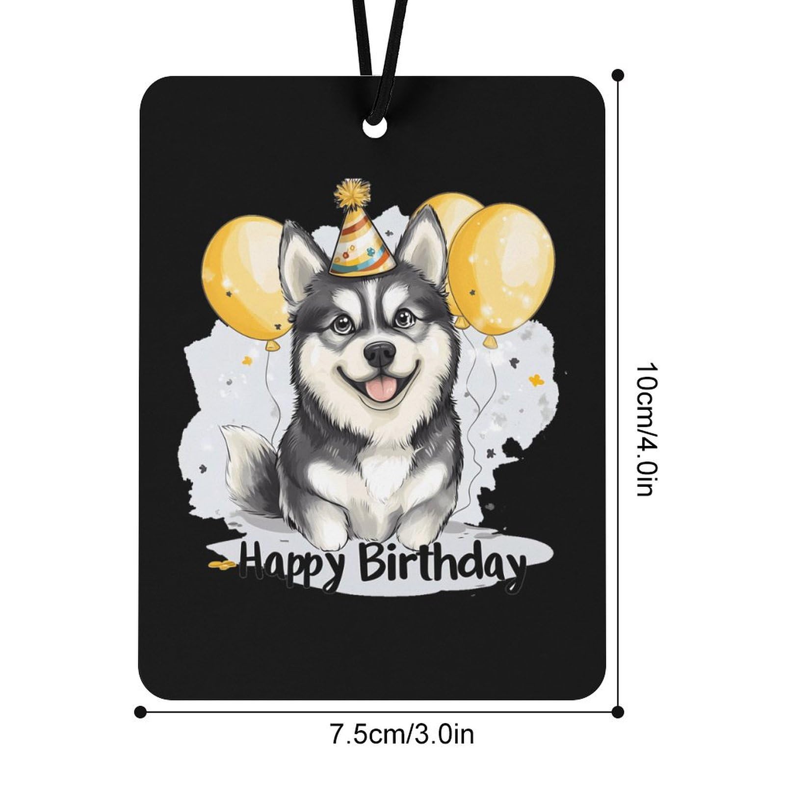 Husky Birthday Car Air Freshener Hanging Aromatherapy Tablets for Car Accessories Square