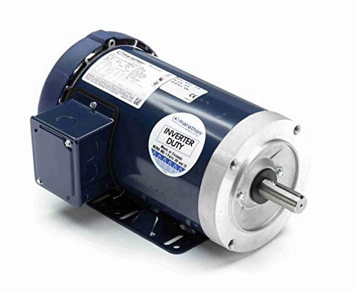 Marathon GT1204 145TC Frame 145TTFR6058 TEFC General Purpose Motor, 3 Phase, C-Face with Base, Ball Bearing, 1-1/2 hp, 1800 RPM, 1 Speed, 208-230/460 VAC