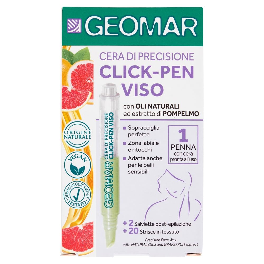 GEOMAR Click-Pen wosk do twarzy z naturalnymi olejkami i ekstraktem z grejpfruta, 95% naturalnego pochodzenia, wyprodukowano we Włoszech, 1 x 3,6 ml