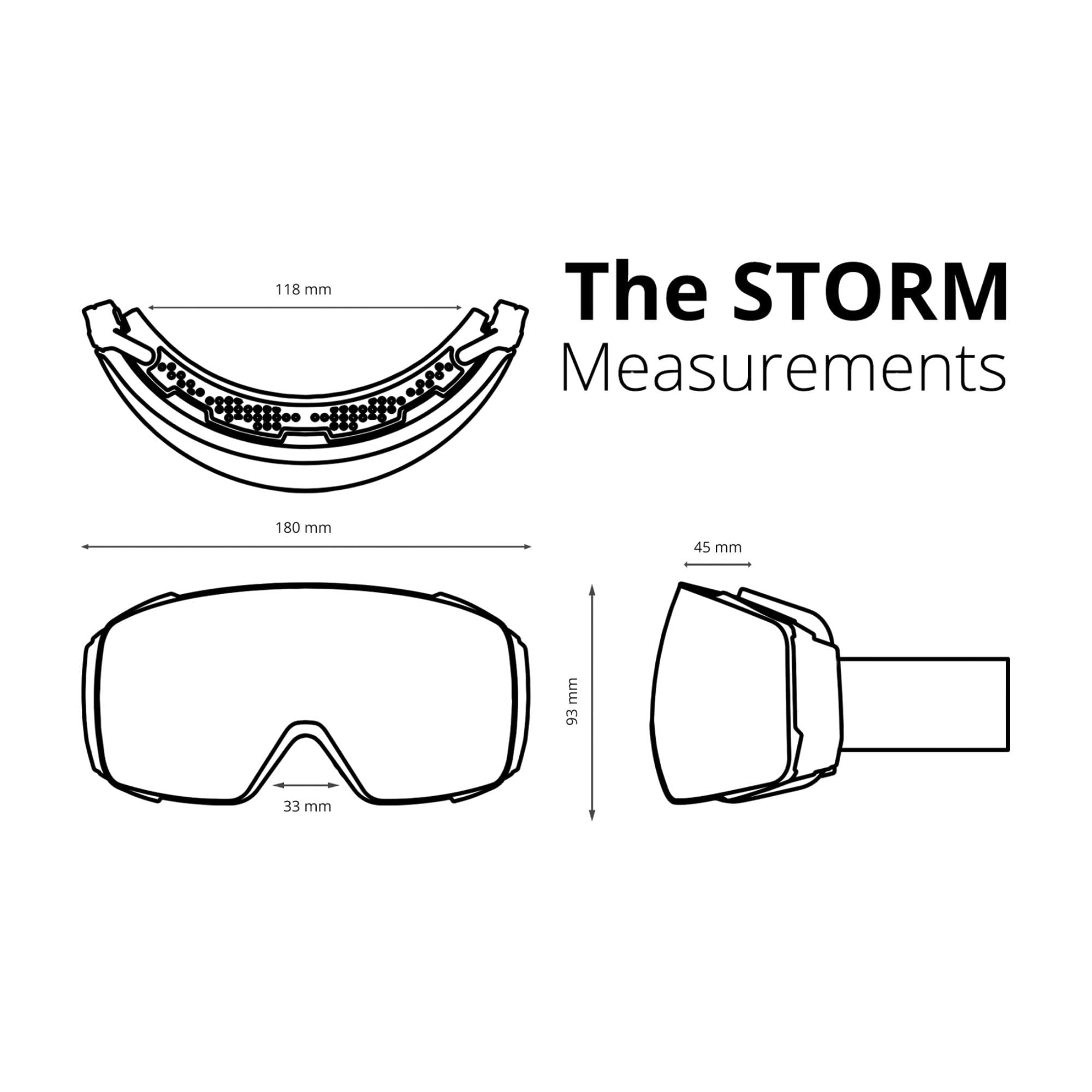 NAKED Optics The STORM Skibrille Männer, Ski Brille Frauen, Snowboardbrille, Skibrille mit optionalen Wechselgläsern für schlechtes Wetter, Schneebrille, Skiing Goggles