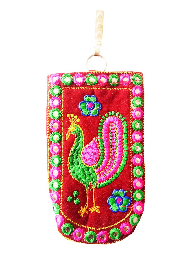 Avanti Creations Ethnic Mobile Pouches For Women With Waist Clip And Sling Belt Embroidered Traditional Mobile Pouch Cover For Ladies (Maroon) (B07QCBQW59) Amazon Price History, Amazon Price Tracker