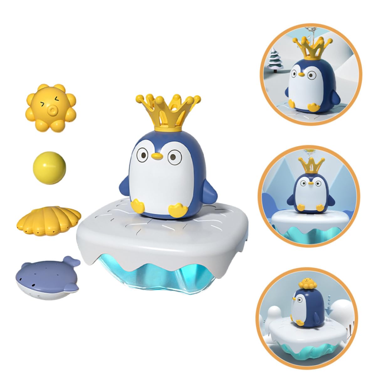 ERINGOGO Juguete De Baño Pingüino para Bebés Rociador De Agua Multifunción, Diseño Seguro y Suave, De Chorro Ajustables, Adecuado para Diversión Bañera Infantil