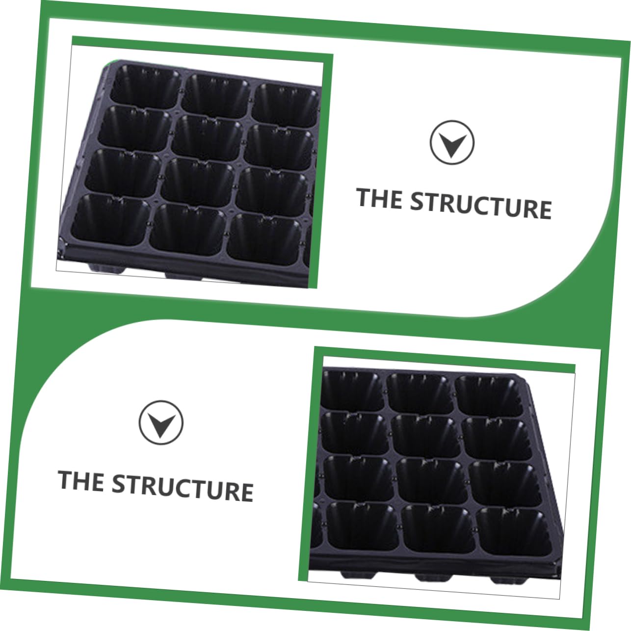 iplusmile Plateaux De Germination pour Plantes Jardin, Lot 10 Pcs 21 Alvéoles, Plastique Réutilisable Noir Épaissi, Semis Intérieur Extérieur, Plateau Imperméable Isolant Thermique