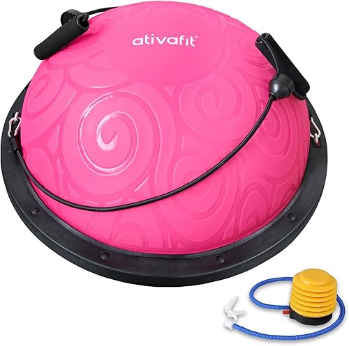 Miniatura 11 de ATIVAFIT Pelota de equilibrio, media pelota de ejercicio, entrenador de equilibrio, pelota de yoga inflable para entrenamientos de gimnasio en casa,