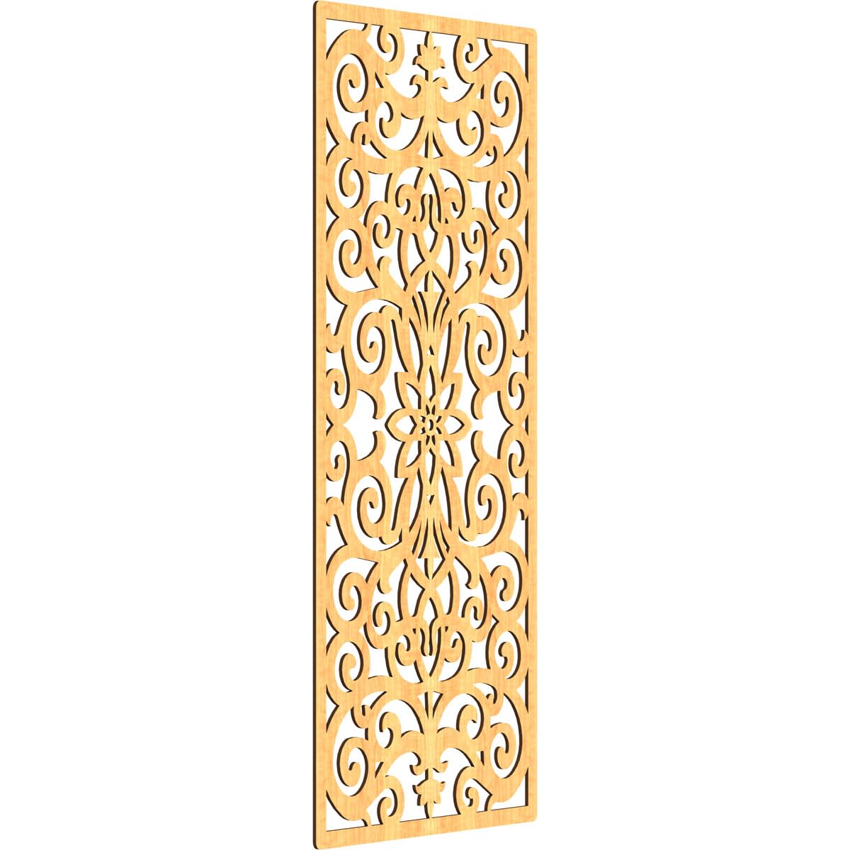 Buel Decorative Pierced Fretwork Wood Wall Panels, 27 3/8"W x 69 3/8"H x 1/4"T, Cherry