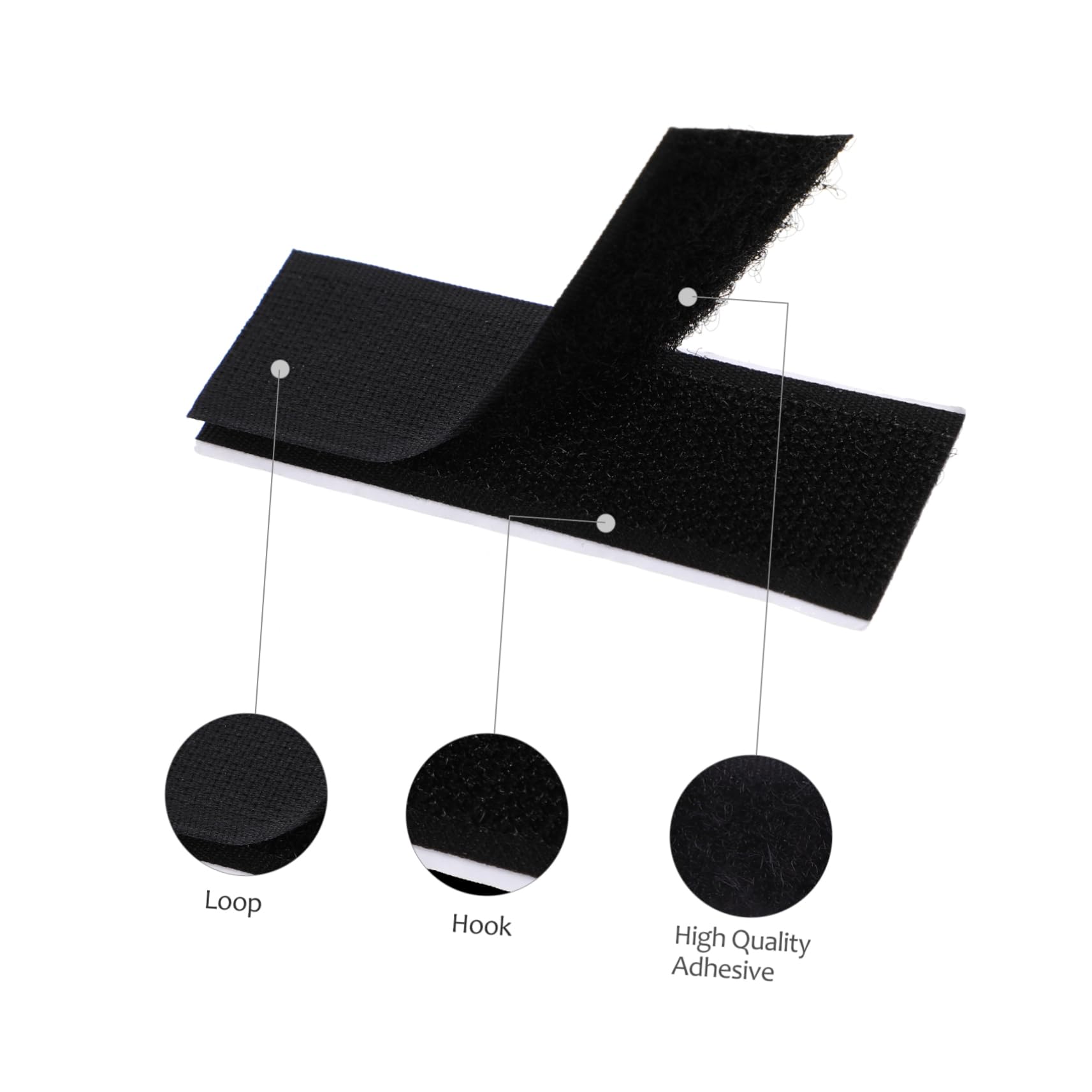 SOLUSTRE Self Adhesive Hook Loop Tape 100pcs Heavy Duty Adhesive Strips DIY Fixing Tape for Home Organizati