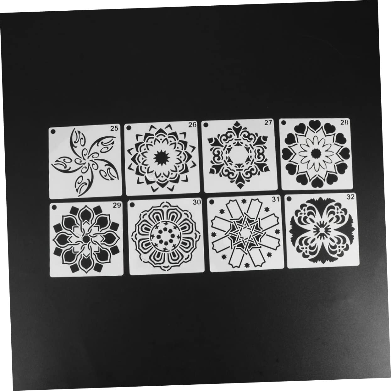 Tofficu 3 Set Stencil per Disegno di Moda Stencil per Pittura Mandala Pietre Mandala Fai da Te Arredamento Stampino da Muro Modello di Pittura Mandala Bianca 56 Pezzi*3