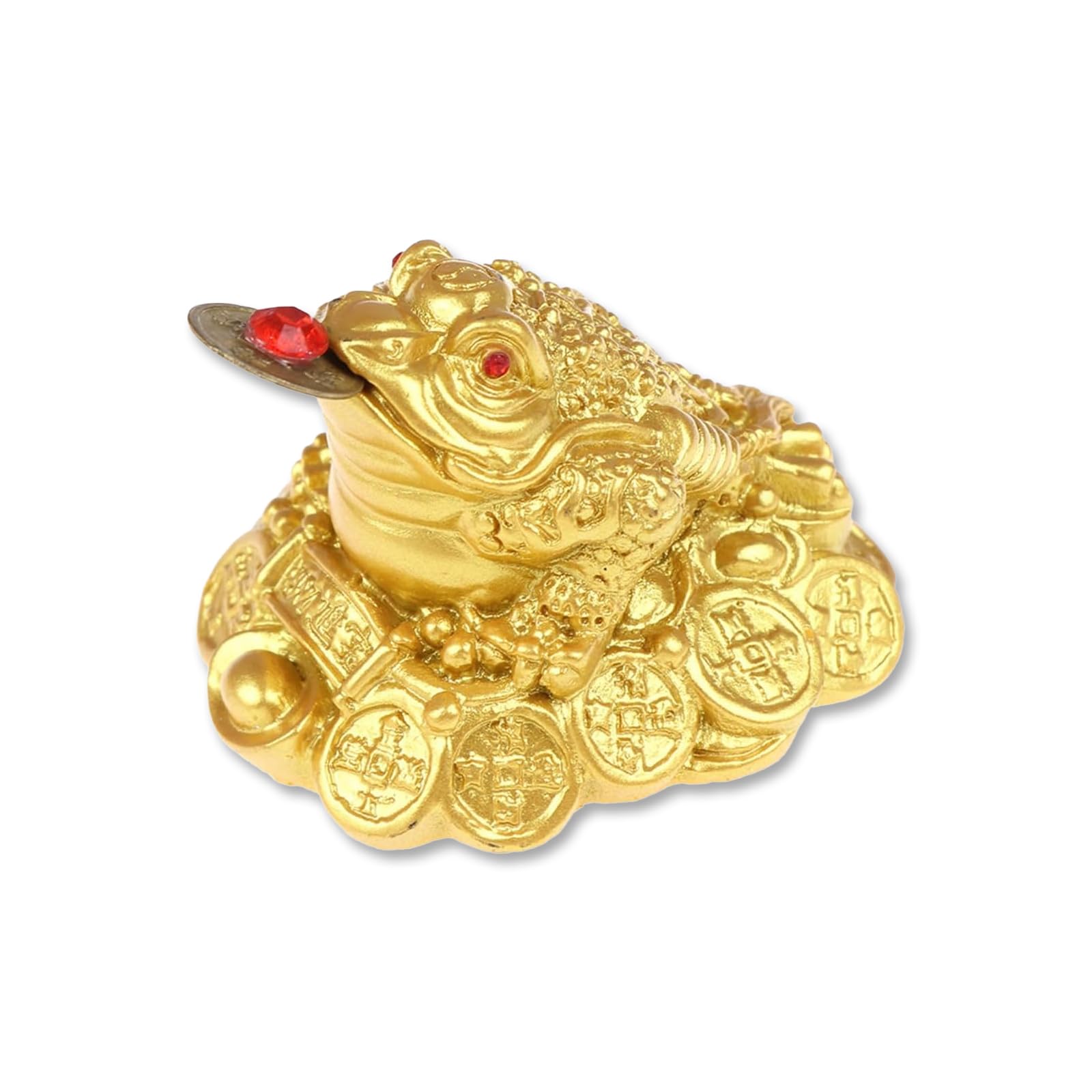 Money Frog Feng Shui Statue with Coin Lucky Toad Decor for Attracting Wealth and Luck Little Charm for Office Vase Fengshui Symbol of Prosperity and Abundance
