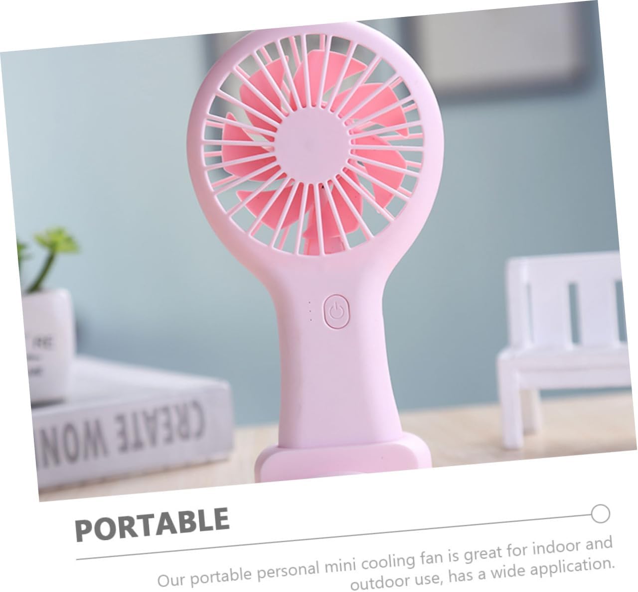 Zerodeko 4sets Powerful Small Hand Fanabs Material 3-speedadjustable for Indoor Outdoor Office Travel 2pcs*4