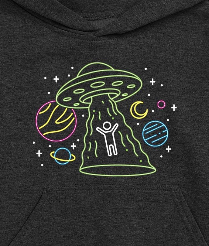 Instant Message - Ufo In The Sky - Toddler and Youth Pullover Fleece Hoodie3