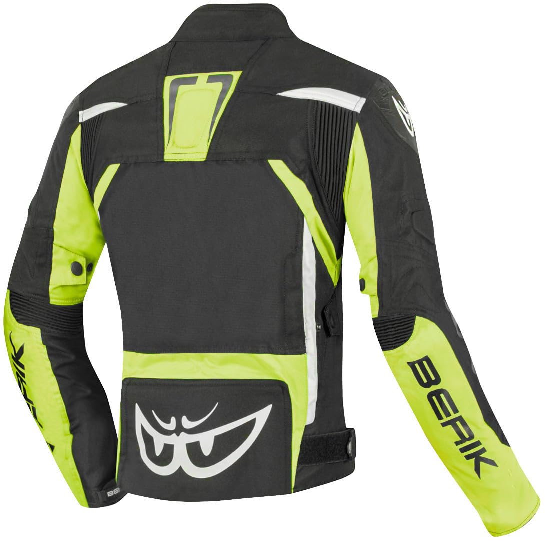 Berik Bad Eye wasserdichte Damen Motorrad Textiljacke, schwarz/gelb, 42 | Wasserdicht