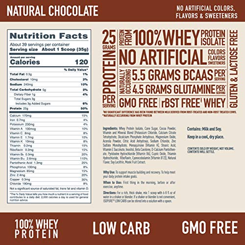 Image of Isopure Whey Protein Isolate - 1.36 kg (Natural Chocolate)