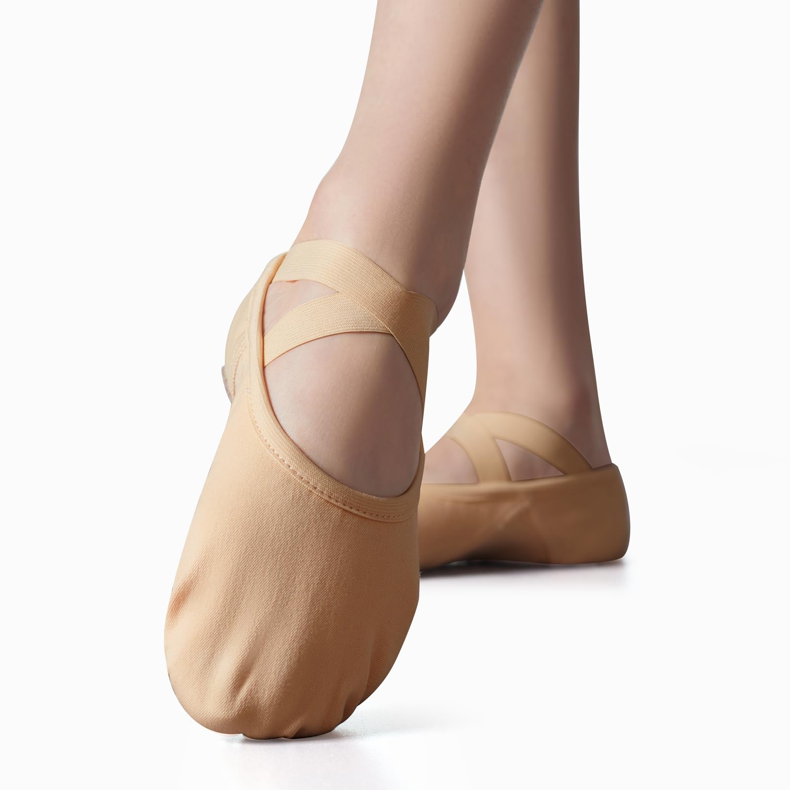 Phineein Toddler/Kid Canvas Pro Stretch Ballet Shoes - Dance Slipper for Kids Yoga Shoes, Tan, Little Kid, 13