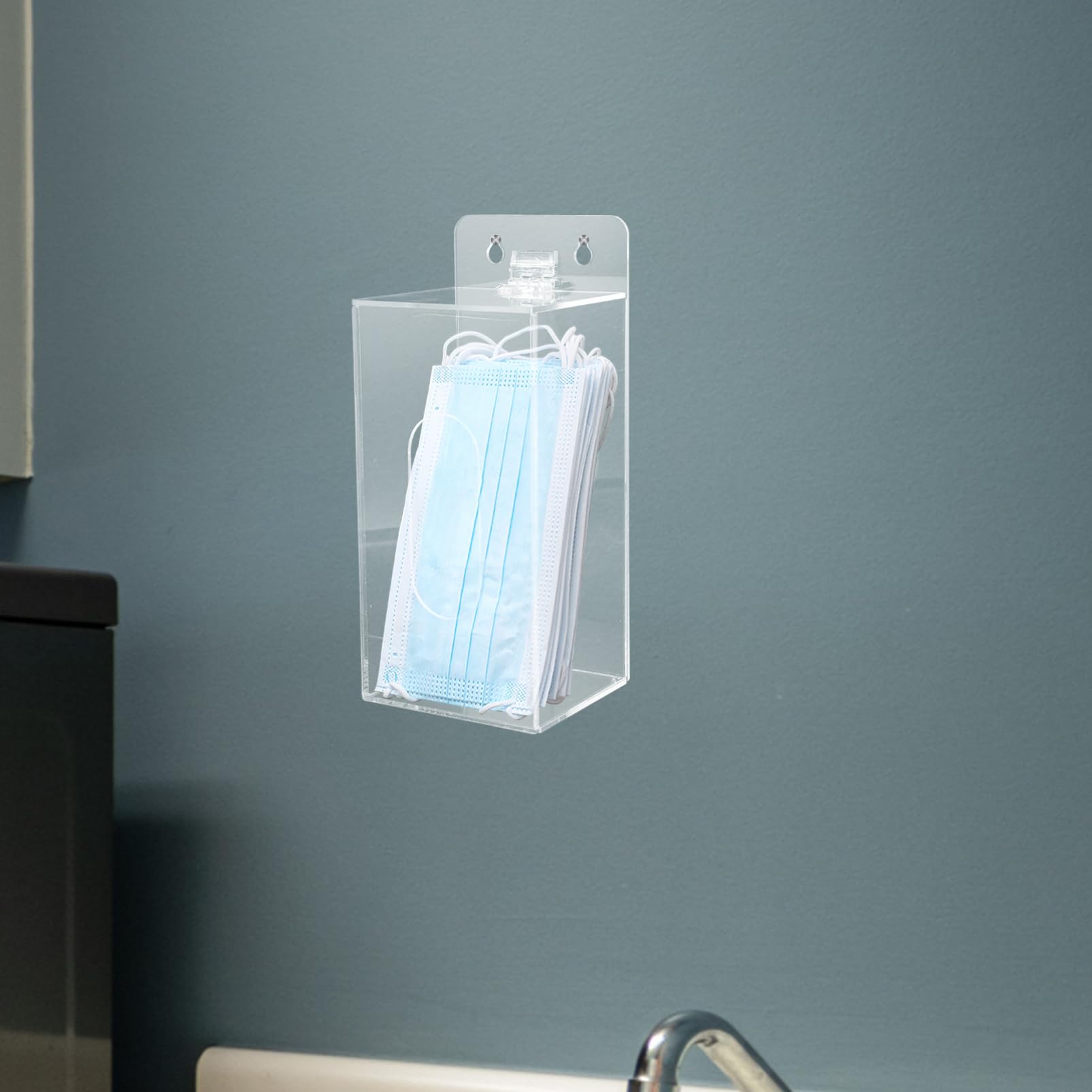 Gatuida 2pezzi Dispenser Da Muro Acrilico Per Maschere e Guanti Contenitore Trasparente Per Uso Ospedali e Laboratori Facile Accesso e Riempimento