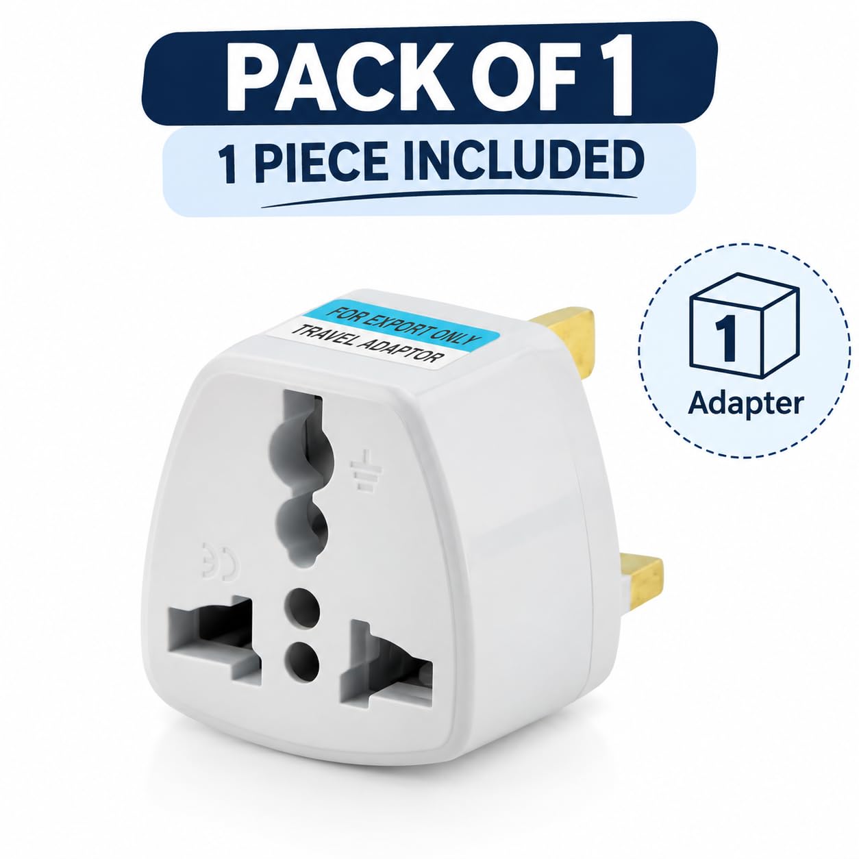 Hi-Plasst UK Type G Travel Plug Adapter Pack of 1, Universal Socket for Indian 2-Pin & 3-Pin Plugs, 13A 250V, Compact Travel Adapter for UK, UAE, Ireland, Singapore & Hong Kong — Amazon image 2