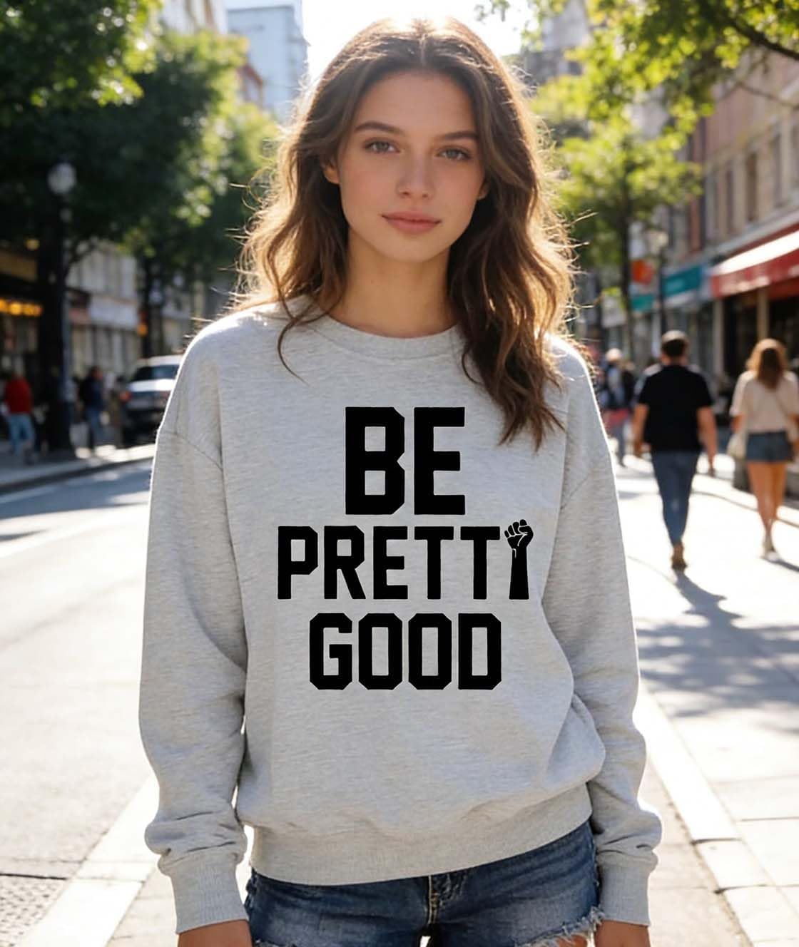 Be Pretty Good Long Sleeve Sweatshirt, Be Pretty Good Hoodie Sweatshirt For Women Men - Image 3