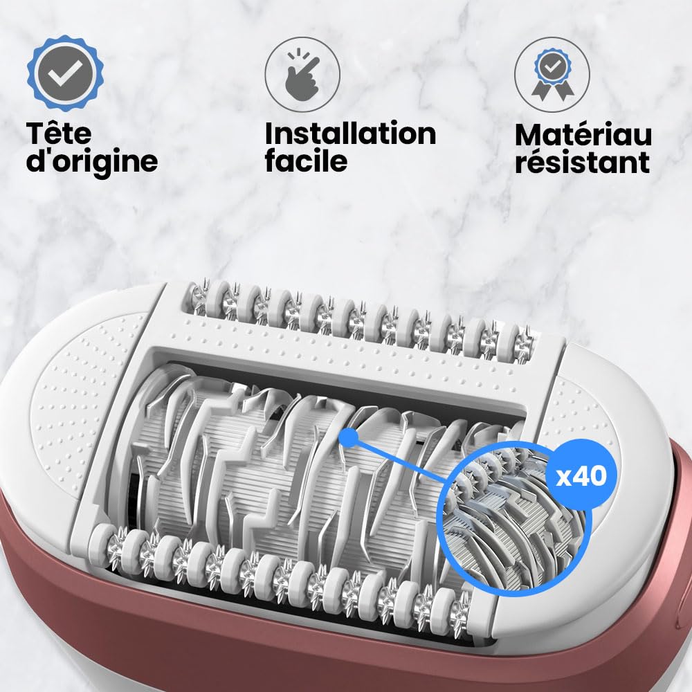 Anakel Home Tête d'épilation de Rechange 81533164 Compatible avec Braun Silkepil 7, Silkepil 9, Xpressive et SensoSmart, Tête Extra Large, Couleur Blanche