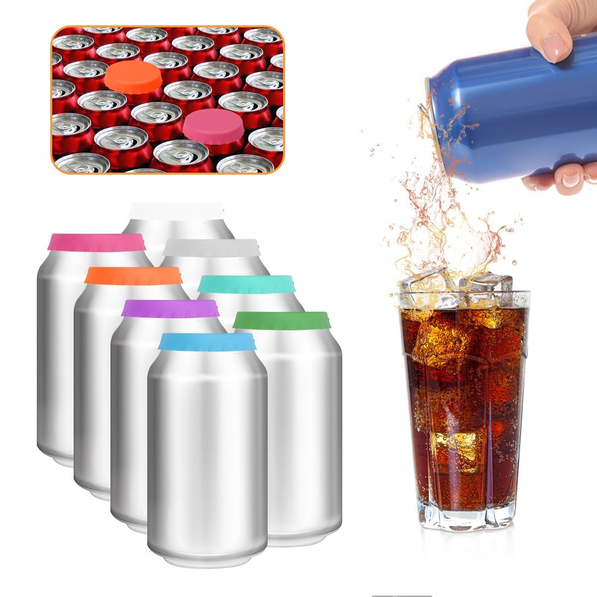 Coperchi In Silicone Per Lattine - Set Da 6 Colorati, Antiversamento E Antipolvere, Per Bibite E Birra - Foto 12
