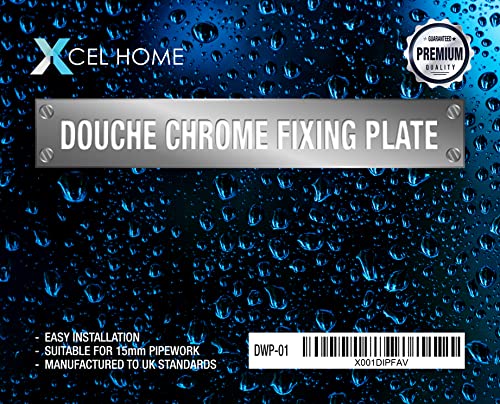 Xcel Home™ Chrome Douche Fixing Bracket Back Plate, 12 x 4 x 3.5 cm - Image 4
