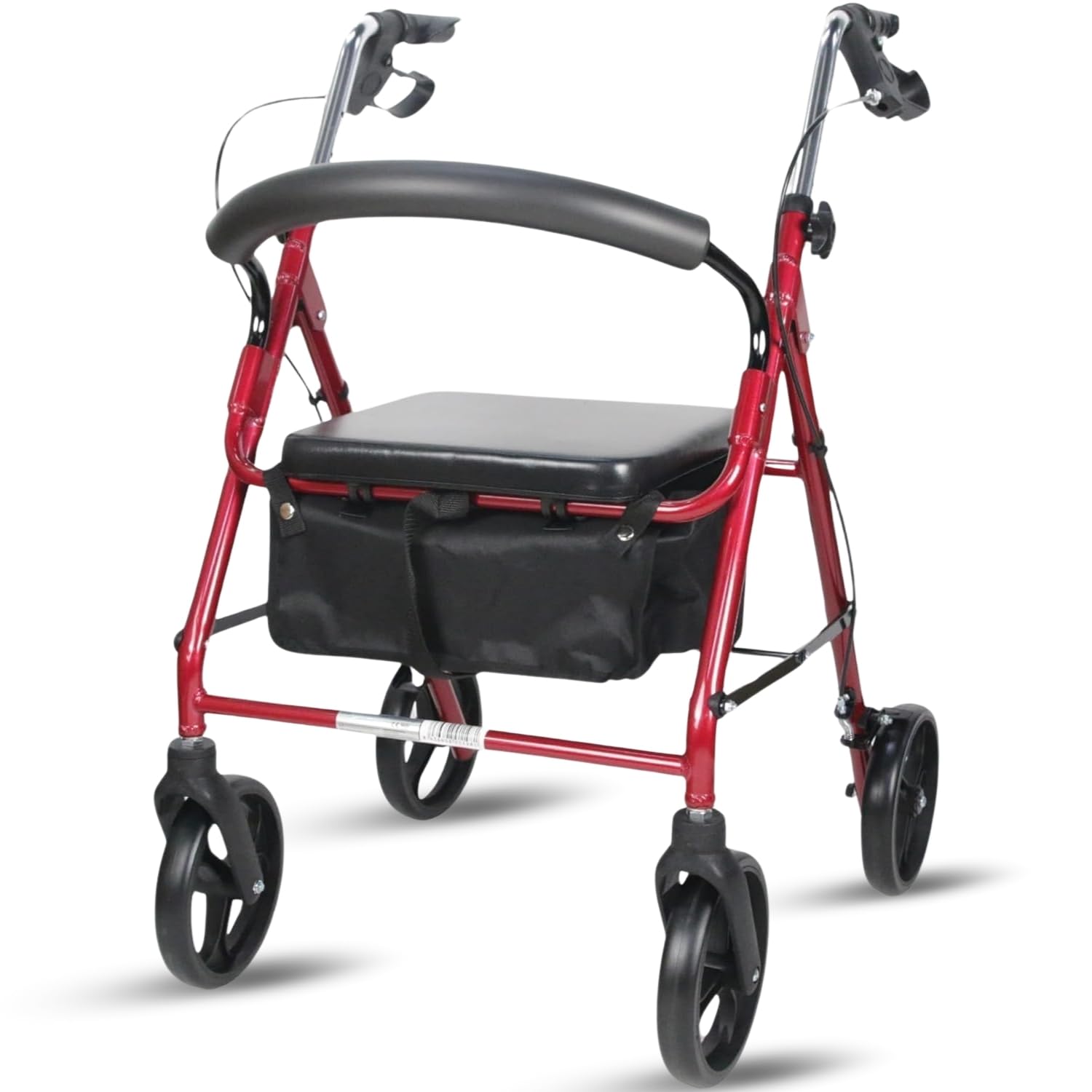Andador para Ancianos con Asiento, Taca Taca Adultos 4 Ruedas Plegable, Ligero y Regulable, Caminador para Personas Mayores con Cesta, Modelo A01