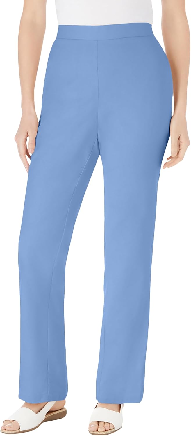 Woman Within Plus Size Straight Leg Linen Pant