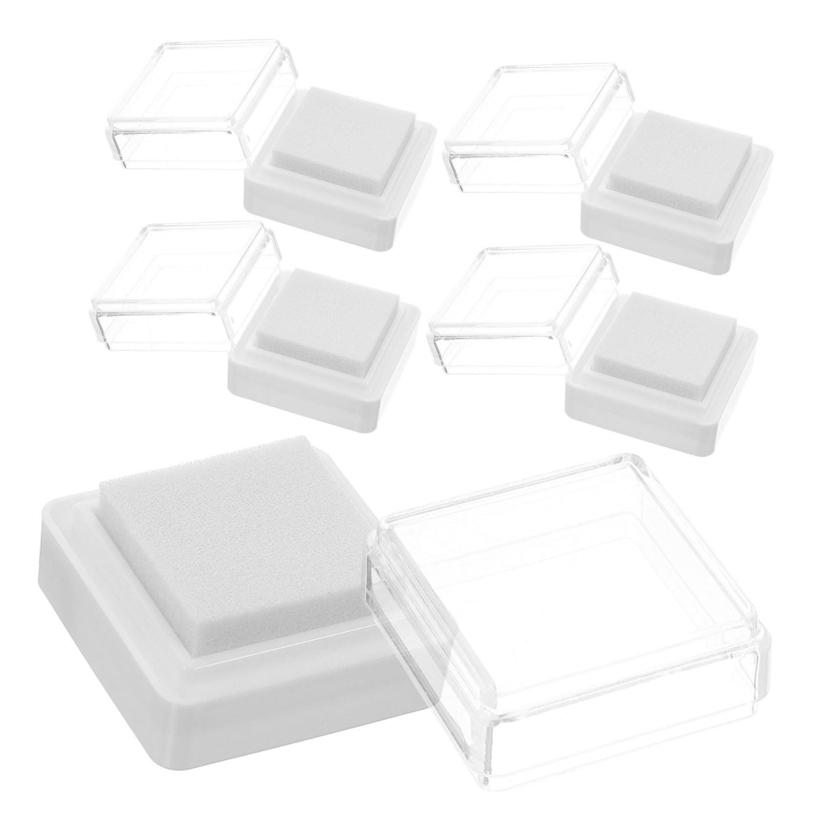 Uonlytech 5 Set Tampone Di Inchiostro Vuoto Mestiere Tamponi Di Inchiostro Per Graffiti Goffratura Creazione Inchiostro Per Timbri Inchiostro A Mano Pianura Spugna Bianca 5 Pezzi*5