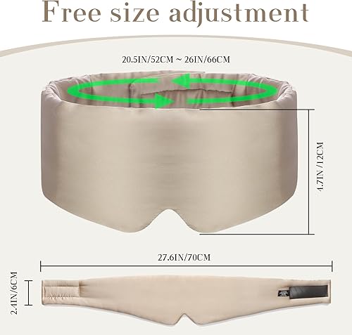 Miniatura 5 de Máscara de dormir 100% seda de morera para mujeres y hombres con banda ajustable, para dormir de lado, máscara opaca para dormir de lado, para