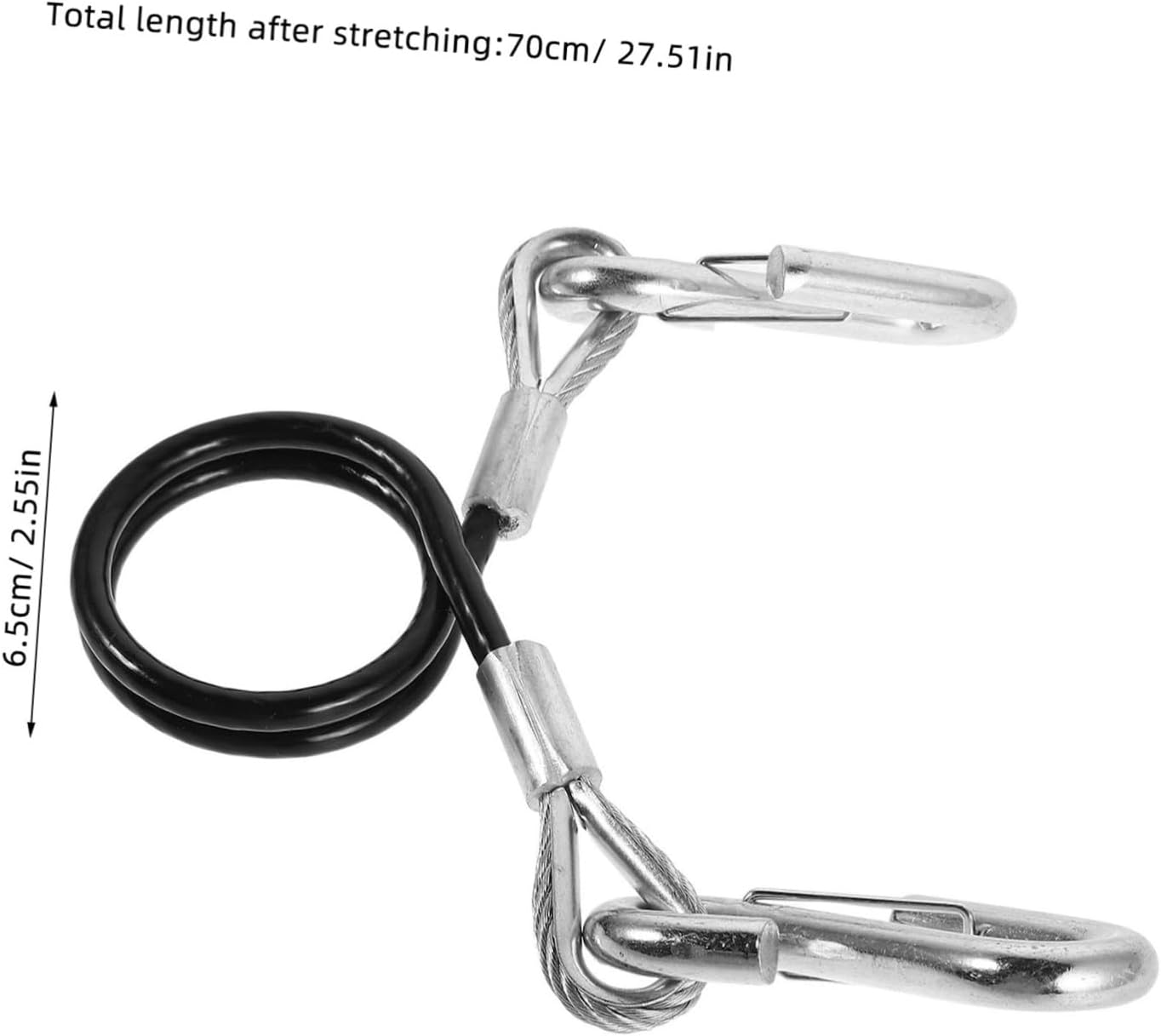 2 Pack Trailer Safety Cable with Snap Hooks 3500 Lbs Black