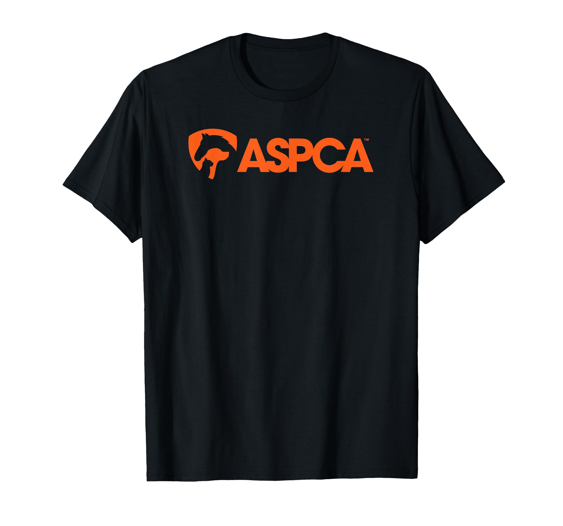 ASPCAUnisex-Adult Black Cotton Blend Classic Fit Crew Neck T-Shirt with ASPCA LogoOEKO-TEX STANDARD 100