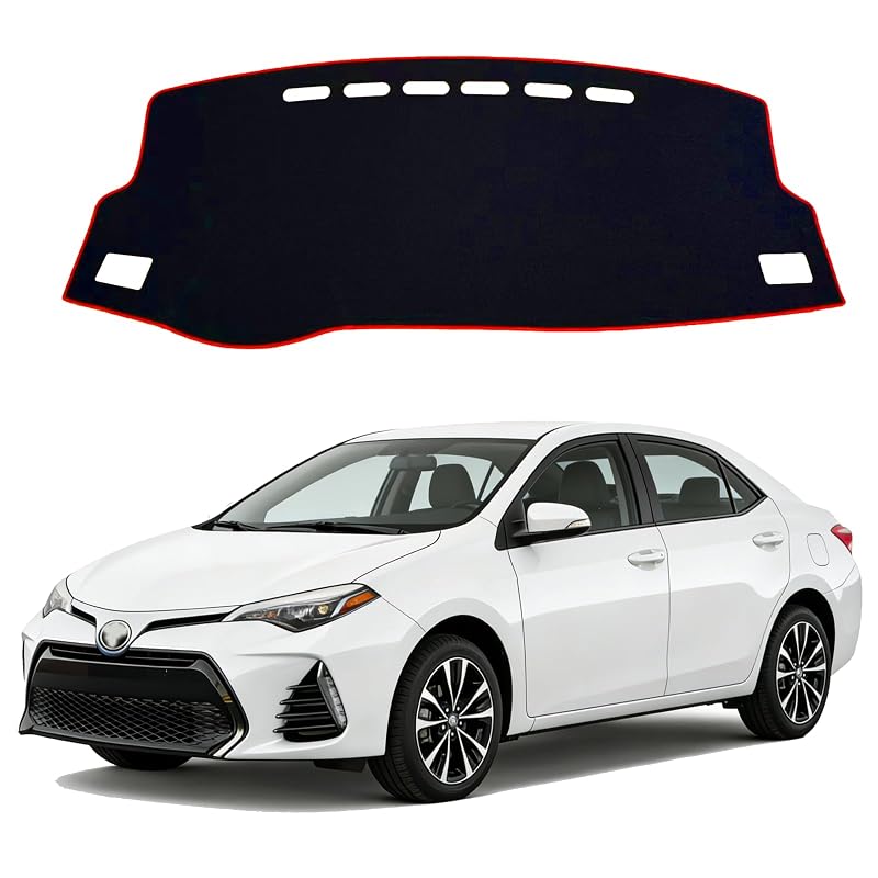 Capa para Painel HEDAQI para Toyota Corolla 2014 a 2018 com Borda Vermelha