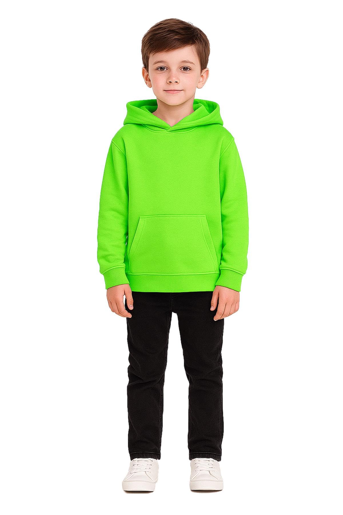 A2z 4 Kids Unisex Kids Neon Green Tie Dye Hoodie Fleece - Plain Sweat Hoodie 3-4