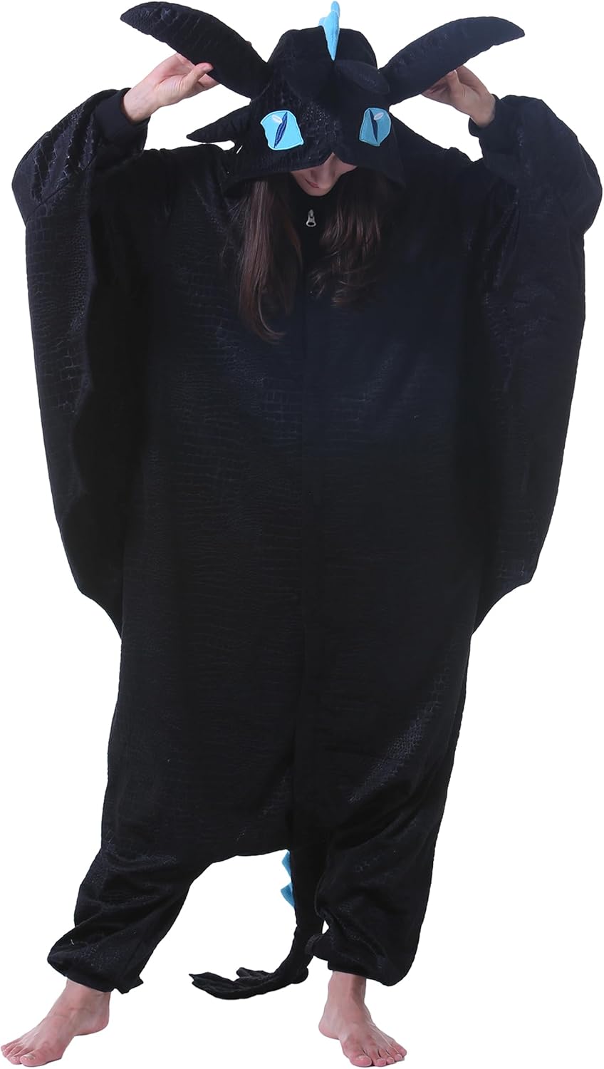 Unisex Adult Loong Onesie Halloween Costume One Piece Pajamas for Women Men Sleepwear Christmas Pajamas - Image 2