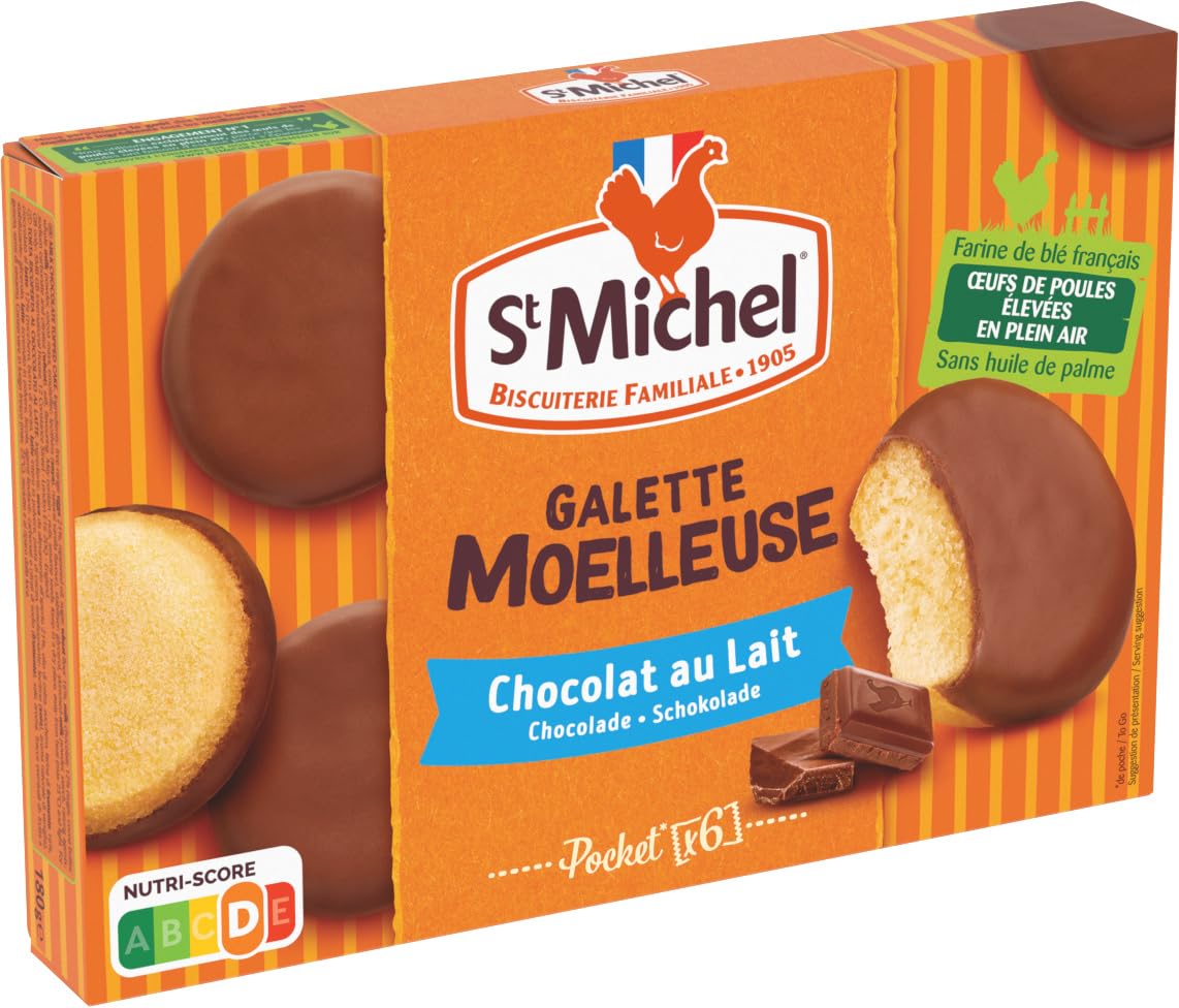 ST MICHEL - Molde suave para tartas con chocolate con leche, 9 paquetes de 180 g