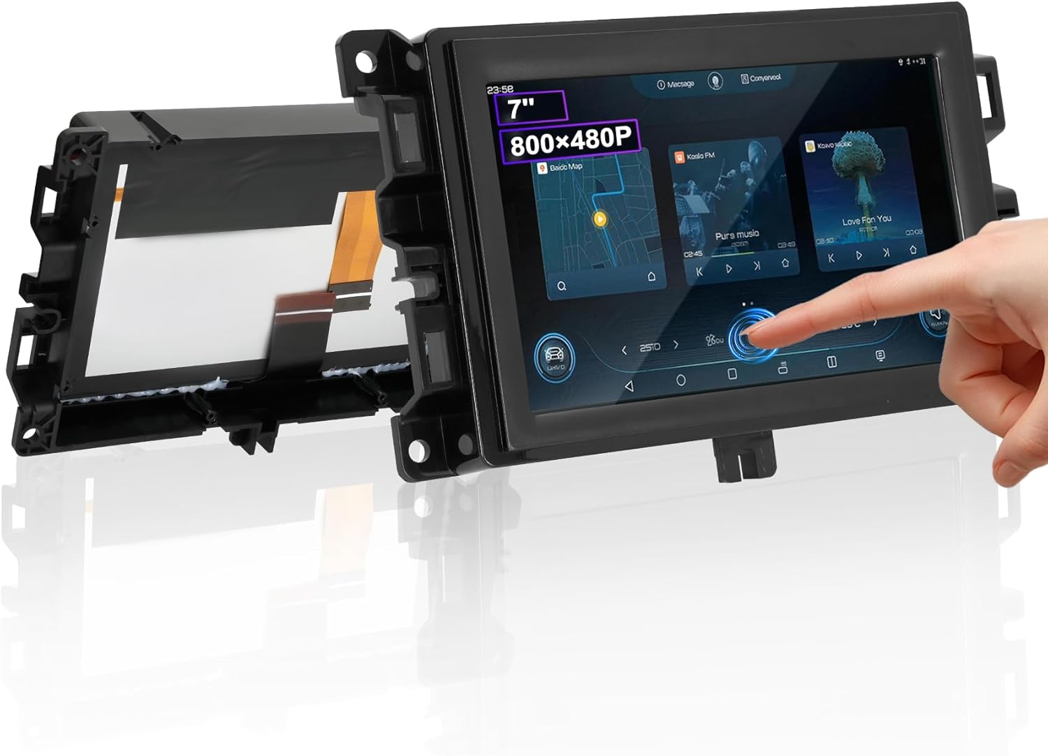 7" Uconnect Touch Screen Digitizer with Bracket Compatible with Jeep Compass 2017-2020 & Jeep Renegade 2018-2021, Replace TDO-WXGA0700K00033-V2 TDO-WXGA0700K00057-V1-800×480P, 2-Year WTY