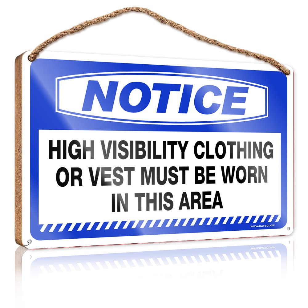 DTHA Farmhouse Signs Notice High Visibility Clothing Or Vest Wooden Sign Gifts For Husbands Pool Signs And Decor Outdoor(20X30CM)