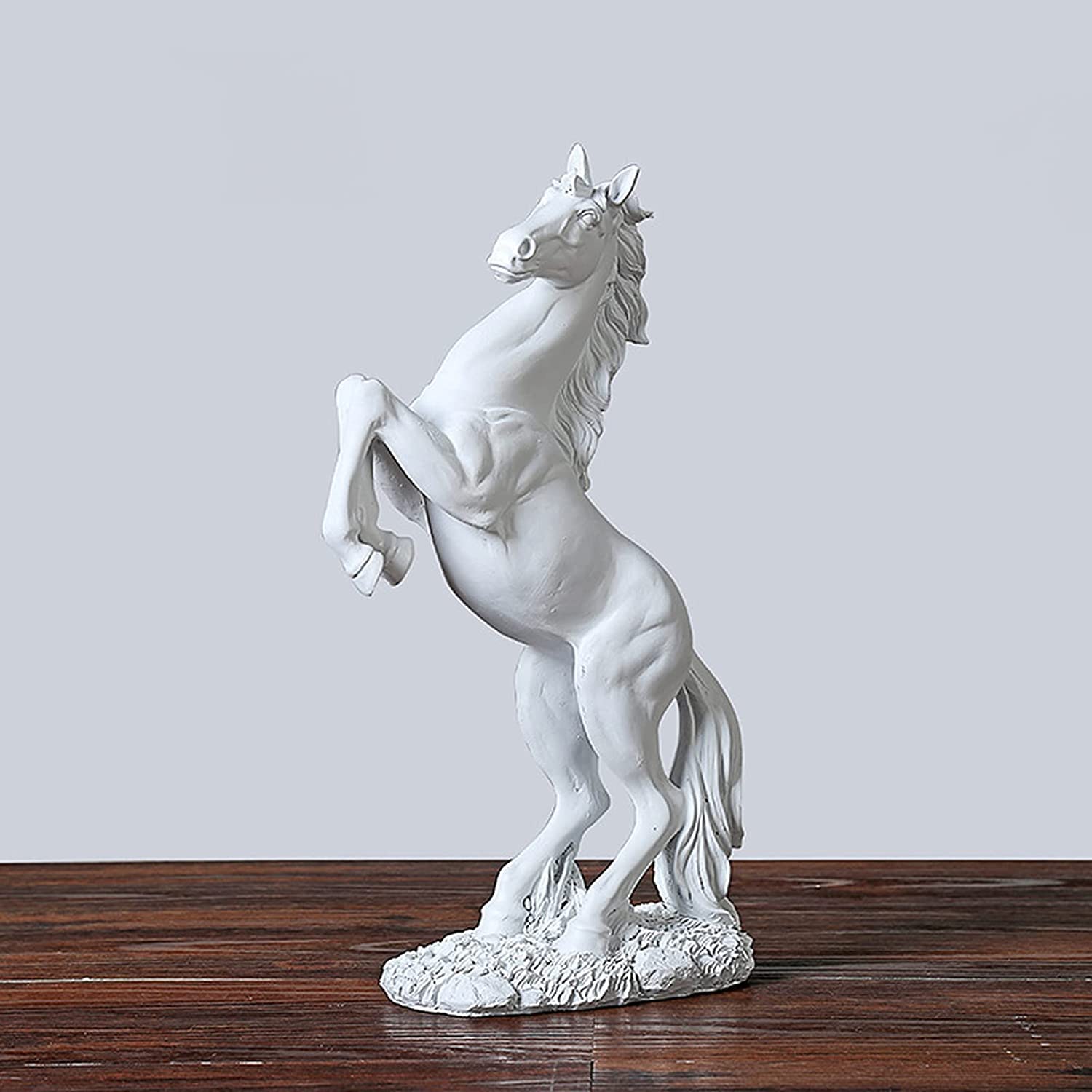 馬の彫刻 ダークブラウン 樹脂製 木製馬の彫刻 ダークブラウン 前に突き進む幸運を目指して走る馬 馬年