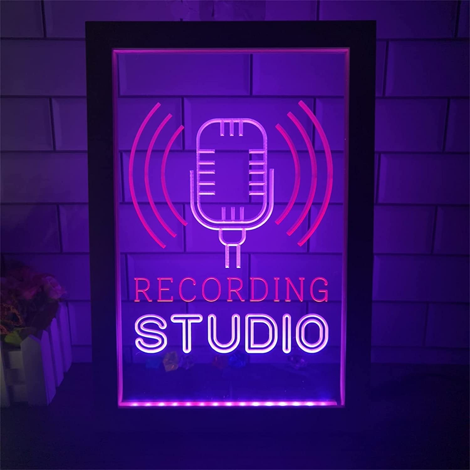 Custom Recording Studio Aanpasbare LED Neon Signs, Room Decor Indicator Wall Hanging Aanpasbare LED Aanpasbare LED Neon Signs, USB LED Lichtgevend Uithangbord met Schakelaar,RGB,60