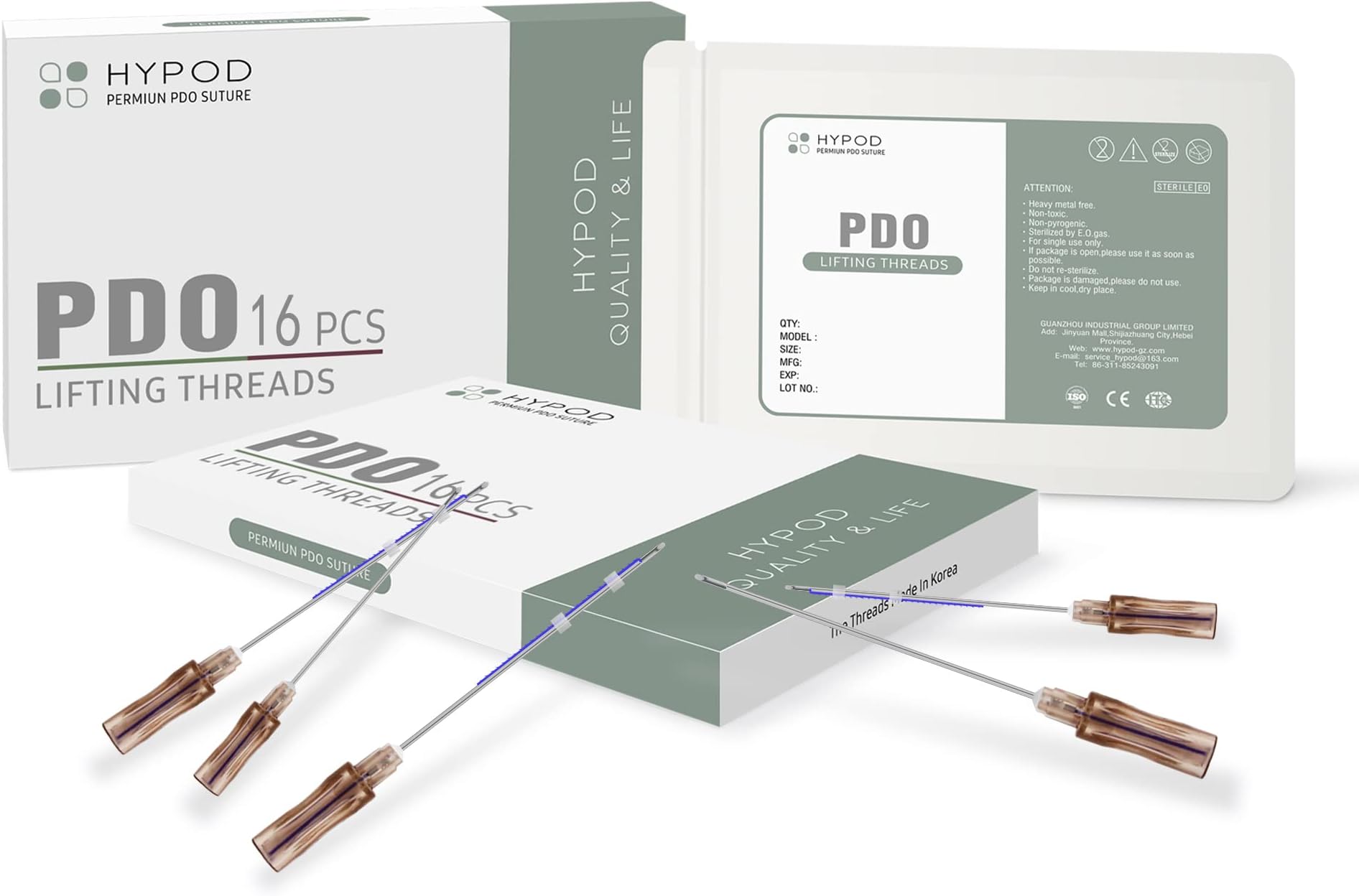 HYPOD Pdo Cog Nose Threads, Pdo Lifting Thread are Used to Embed The Nose Bridge or Columella, 16 PCS, 19G60MM