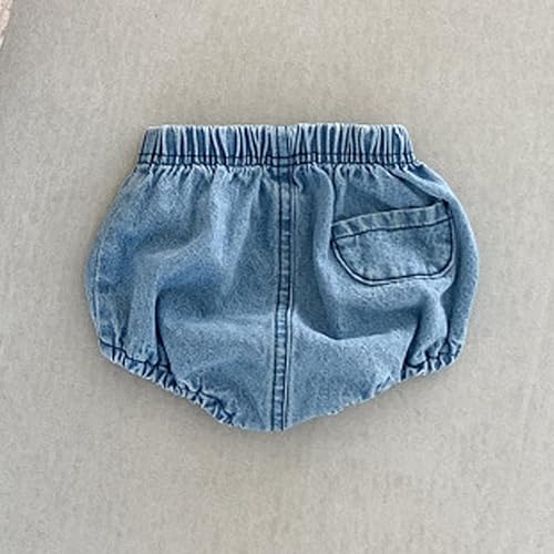 Miniatura 7 de Pantalones cortos de mezclilla para bebés y niñas, 2 piezas, pantalones cortos para niños, pantalones cortos sueltos para pañales, pantalones cortos