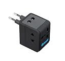 OREI Universal Travel Adapter with 2 USB Ports, 3 in 1 Universal Charger, International Travel Adapter for Cell Phones, Tablets, Camera, for Travelers to US, Europe, UK & More - 2 Pack gallery image