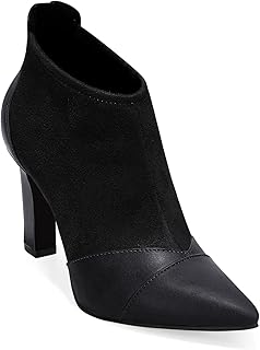 Womens Booties Stiletto Heel Ankle Boots Dress Pointed Toe Shoes with Back Zipper