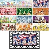 Nuanchu Seasonal Door Mat Interchangeable Doormat Inserts Entrance Welcome Mats...