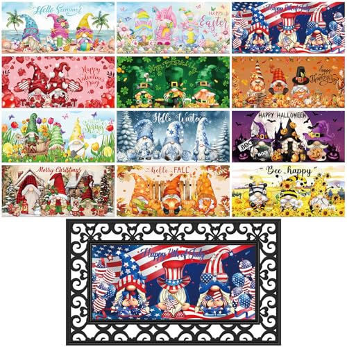 Nuanchu 12 Pack Seasonal Doormat Inserts, 10x...