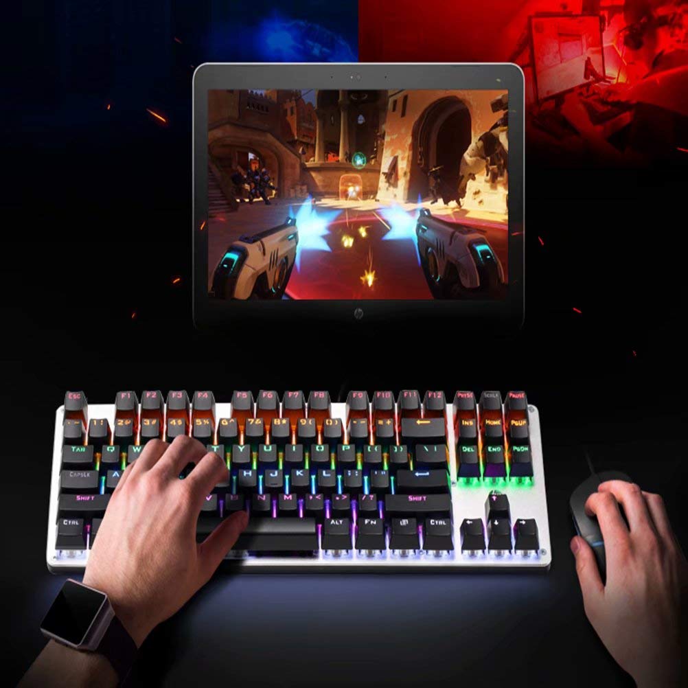 Meccanico tastiera asse verde nero asse asse rosso gioco nave ammiraglia memorizzare 104 luce tastiera cablata di mangiare pollo