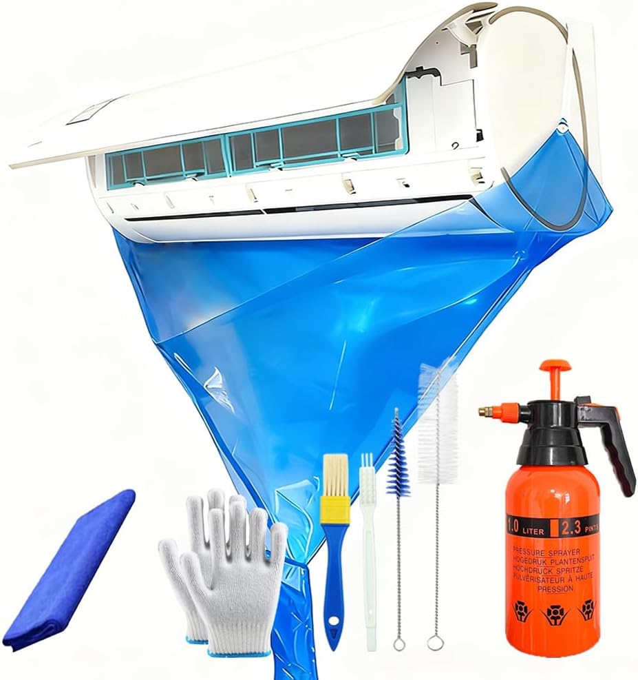 Integrated Design Mini Split Cleaning Bag, Ac Cleaning Bag, Air Conditioner Cleaning Cover, Air Conditioner Service Bag, Mini Split Cleaning Cover, Ac Cleaning Cover Bag, Waterproof, Reusable