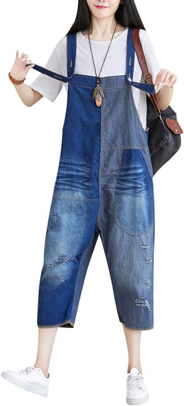 Salopette Donna Bigassets In Cotone Senza Maniche - Stile Loose Baggy - Foto 5